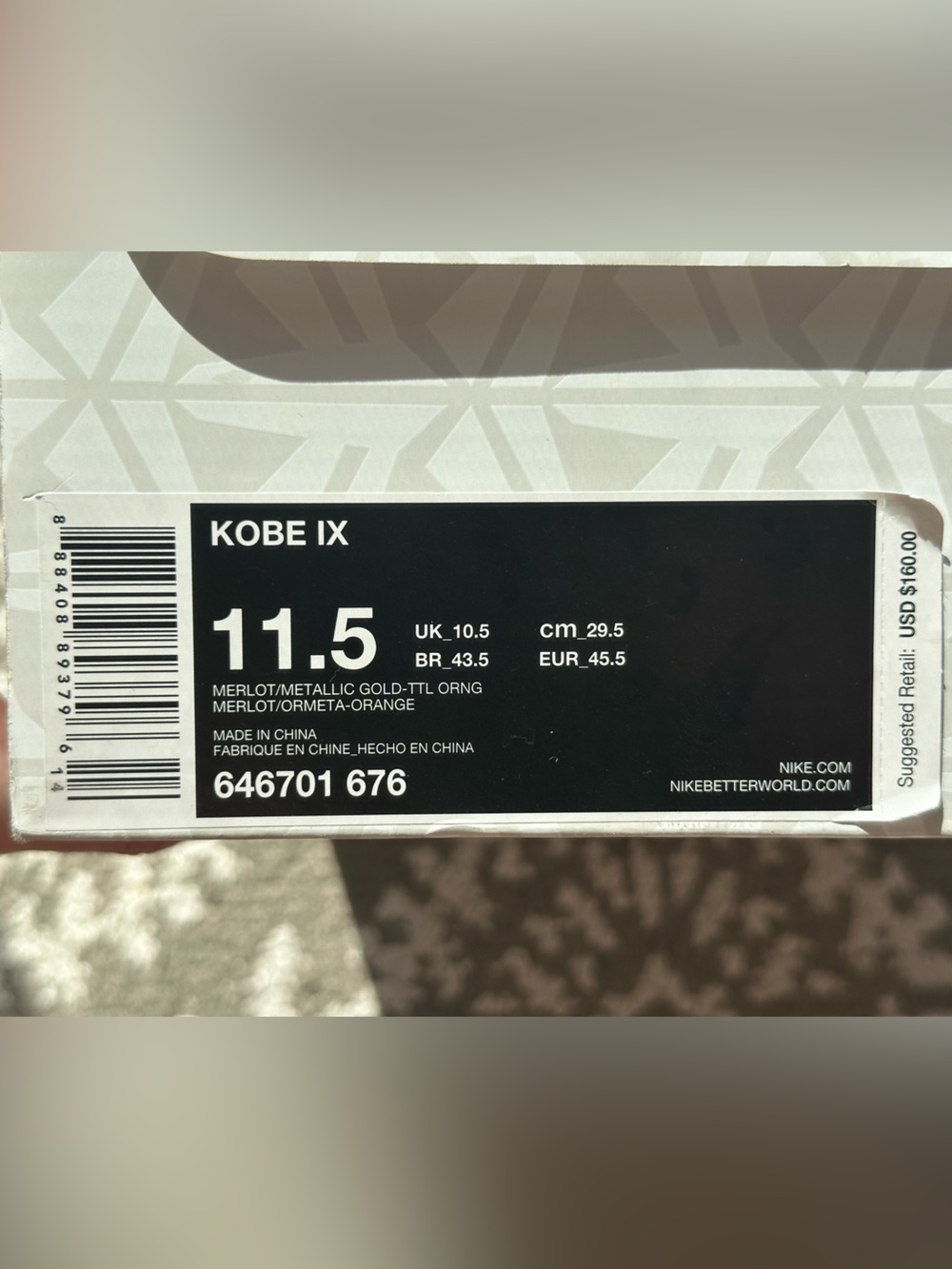 Nike Kobe 9 EM “Silk Road” - Picture 8 of 9